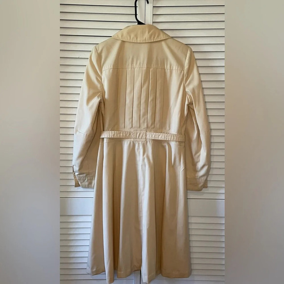 Vintage Sears JR Bazaar 1960s Warm Cream Long Trench Coat Juniors Size 11 Women - Picture 7 of 16
